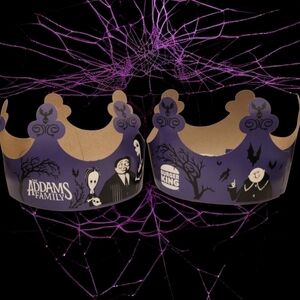Addams Family 2024 Burger King Paper Crowns Halloween- Set of 2 Shipped in Box